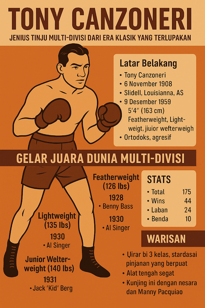 Tony Canzoneri: Jenius Tinju Multi-Divisi dari Era Klasik yang Terlupakan