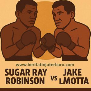 ilustrasi pertarungan ray robinson vs jake laMotta VI