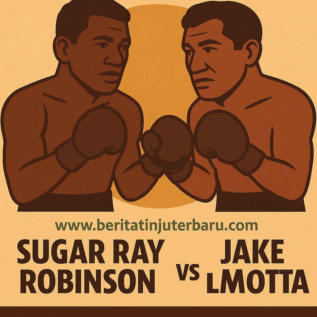 ilustrasi pertarungan ray robinson vs jake laMotta VI