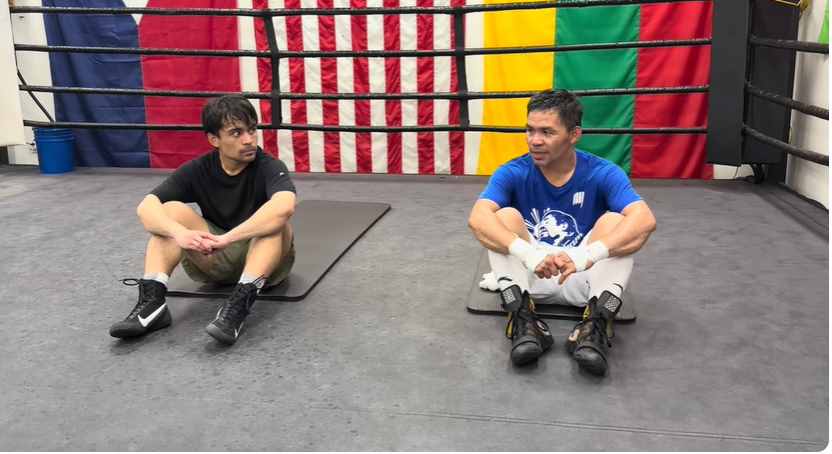 pacquiao dan putranya habis latihan