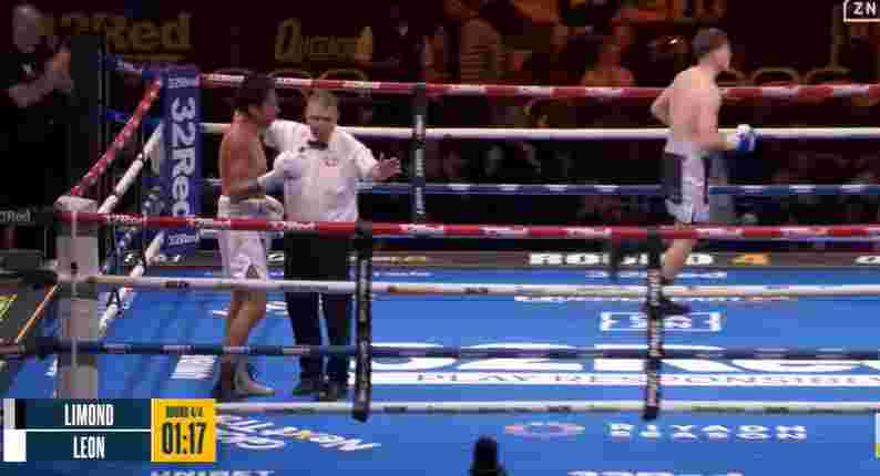 drew limond menang TKO atas leon