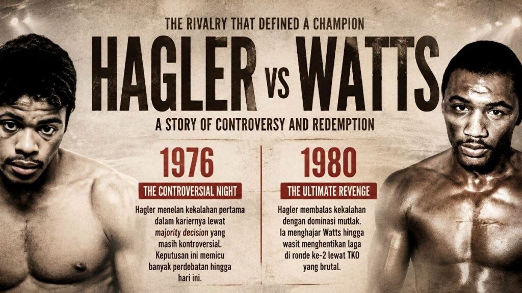 Kekalahan pertama Marvin Hagler berujung balas dendam TKO ronde ke 2