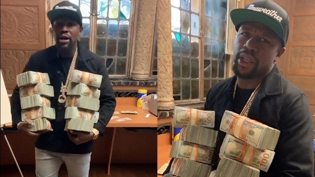 Tumpukan uang floyd mayweather di pamerkan