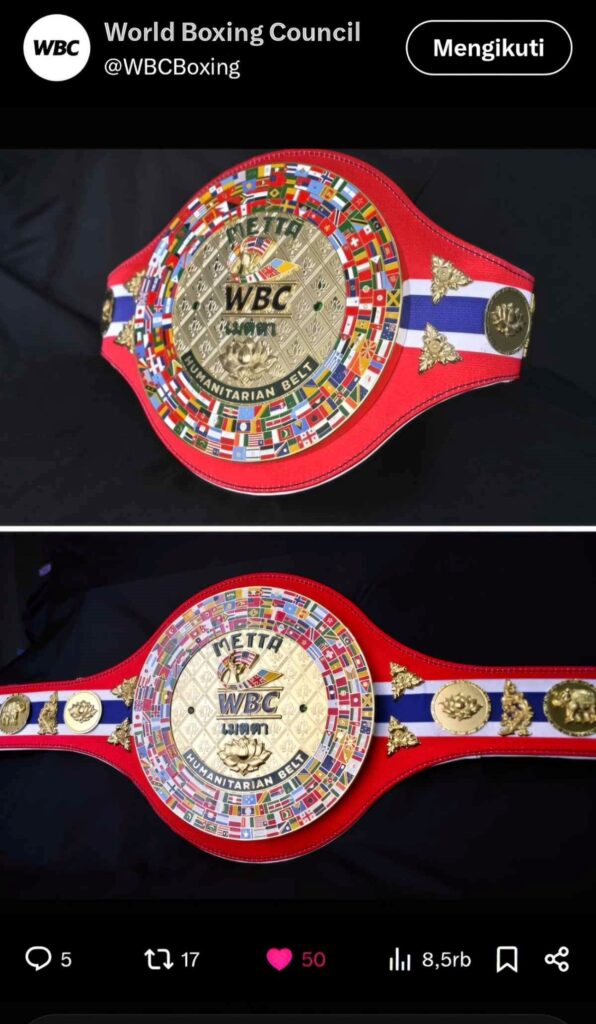 Sabuk resmi WBC Humanitarian Belt khusus pemenang Fury vs Wach