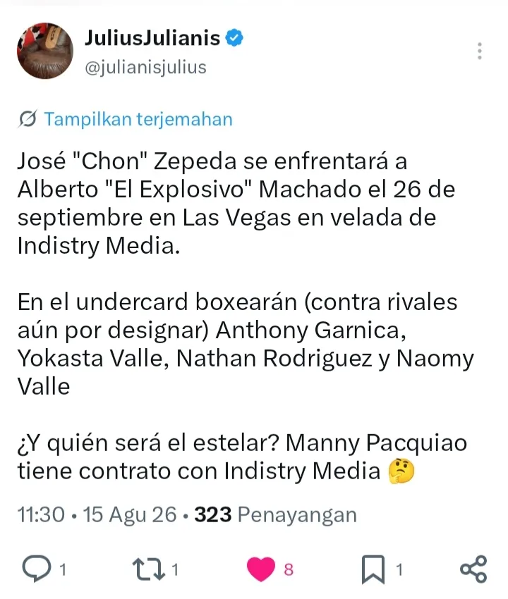 Pengumuman Jose Zepeda melawan Alberto Machado