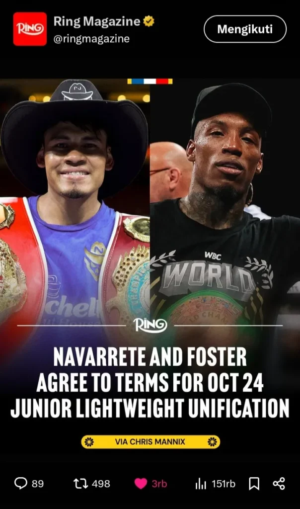 unggahan Ring Magazine duel Navarrete melawan Foster